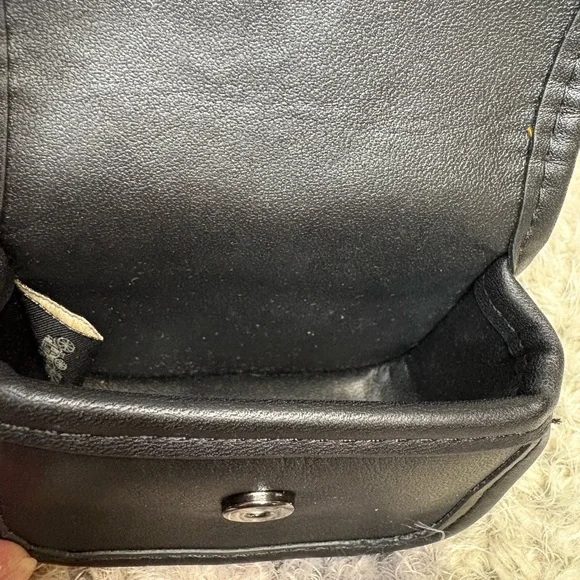 Coach Black Leather Mini Pouch/Air Pod Case - Picture 4 of 4